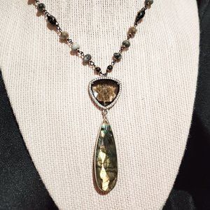 Hakamol Necklace with faceted stones and multi-colored accent. NEW